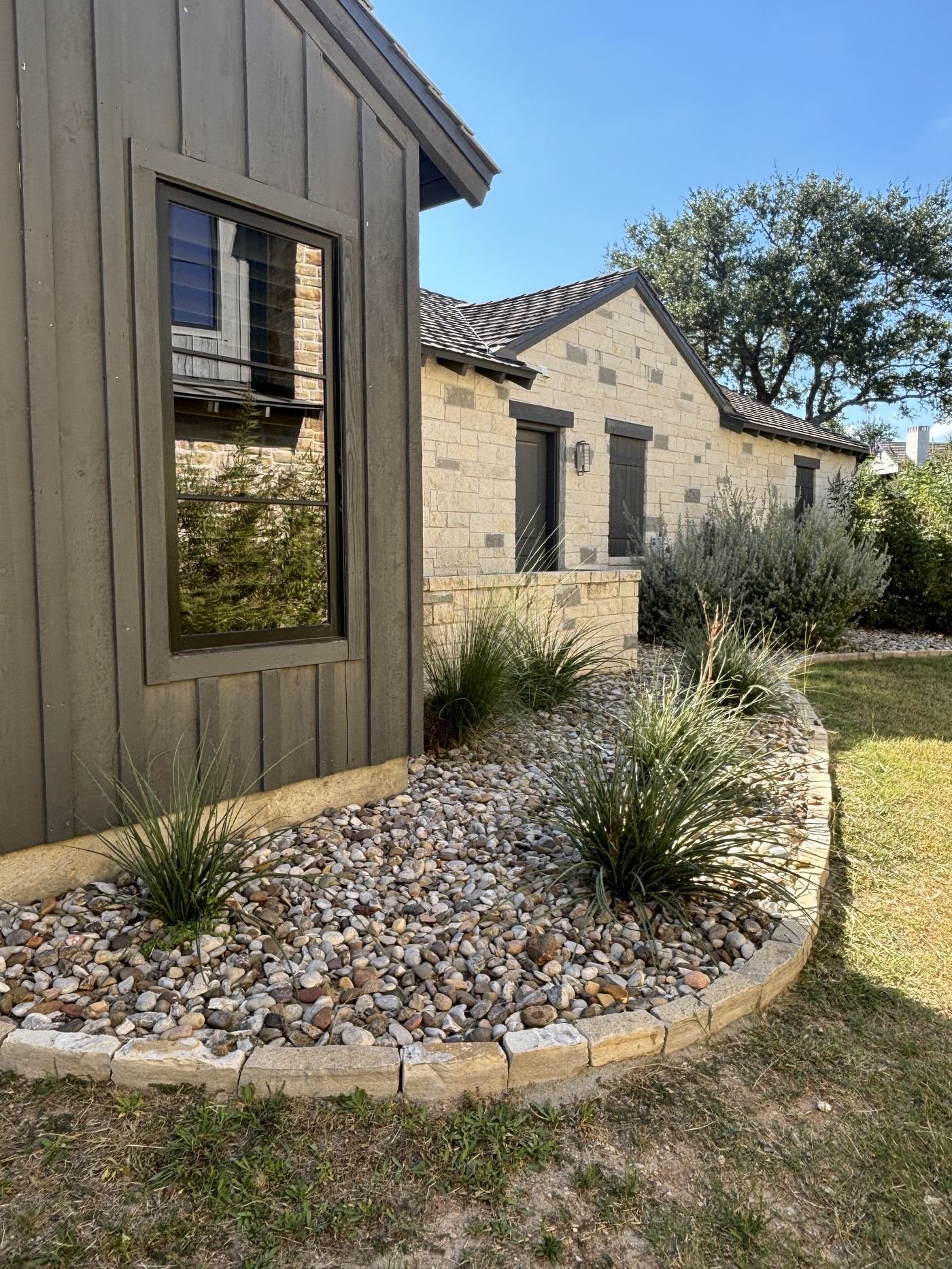 Stone dry creek bed detail