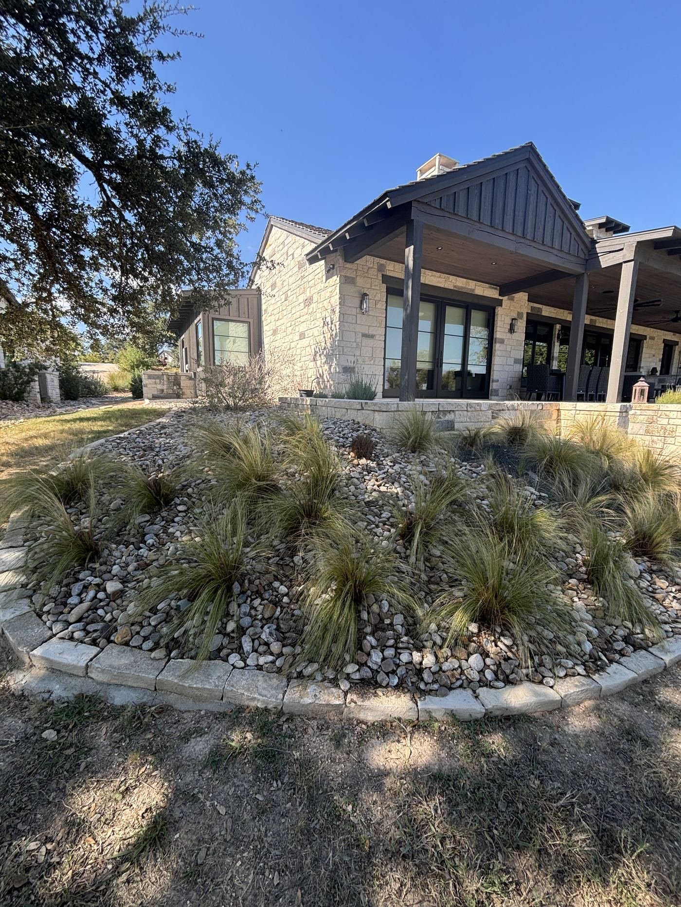 Freshly installed gravel driveway